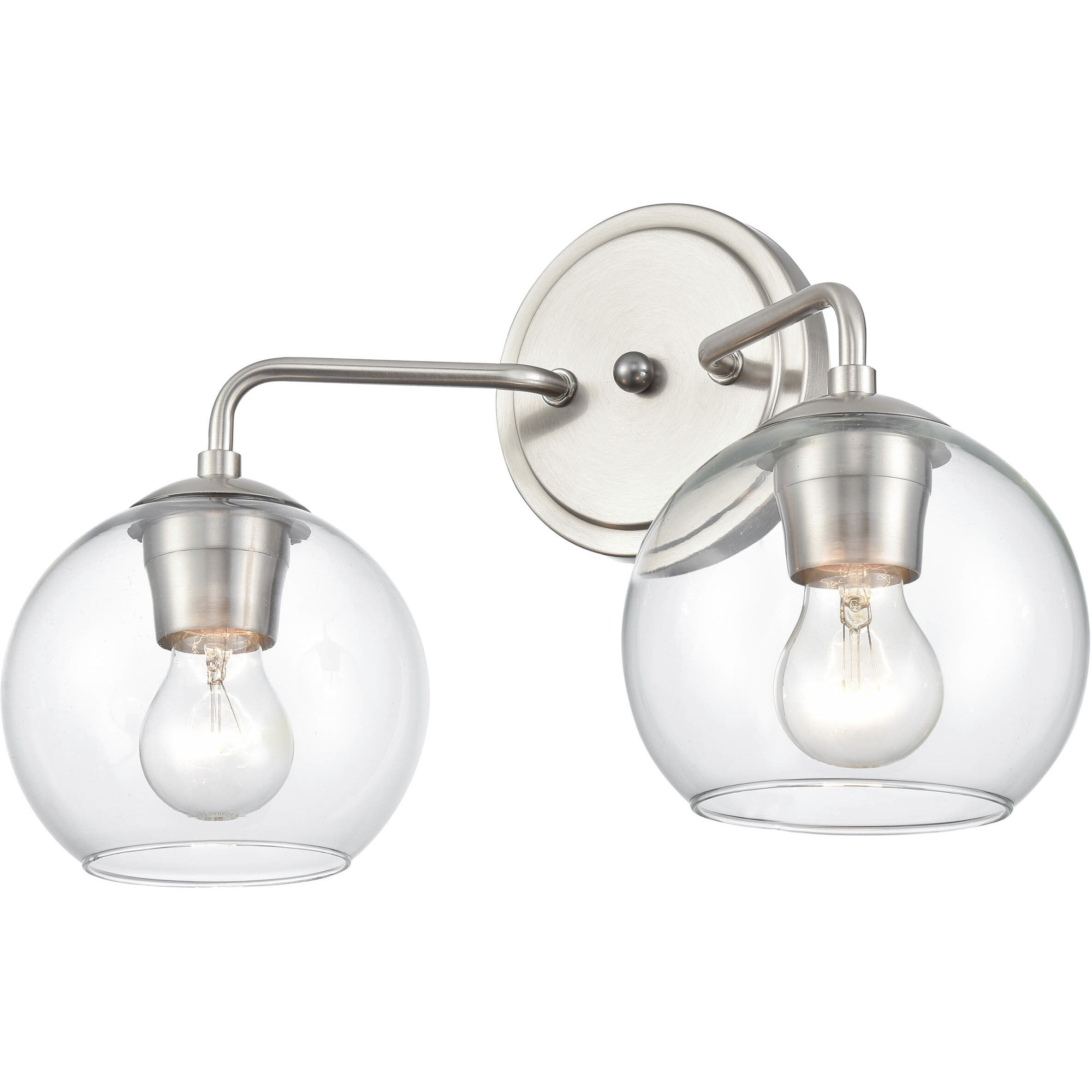 Solmer 2 Light 16 inch Brushed Nickel Bathroom Vanity Light Wall Light